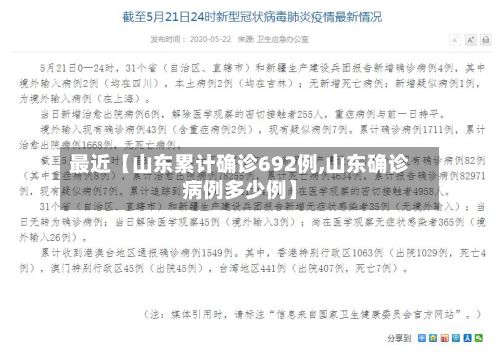 最近【山东累计确诊692例,山东确诊病例多少例】-第1张图片