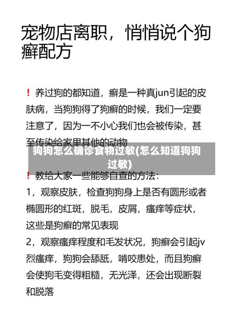 狗狗怎么确诊食物过敏(怎么知道狗狗过敏)-第3张图片