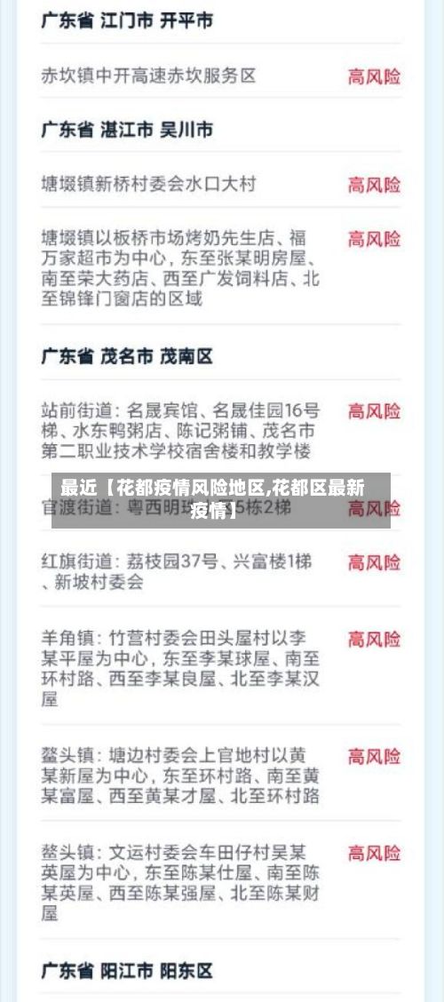 最近【花都疫情风险地区,花都区最新疫情】