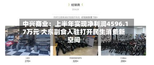 中兴商业：上半年实现净利润4596.17万元 大东副食入驻打开民生消费新空间-第3张图片