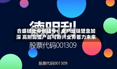 合盛硅业中报扭亏:全产业链壁垒加深 高附加值产品与新兴业务蓄力未来-第1张图片