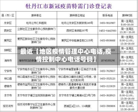 最近【地区疫情管理中心电话,疫情控制中心电话号码】-第1张图片