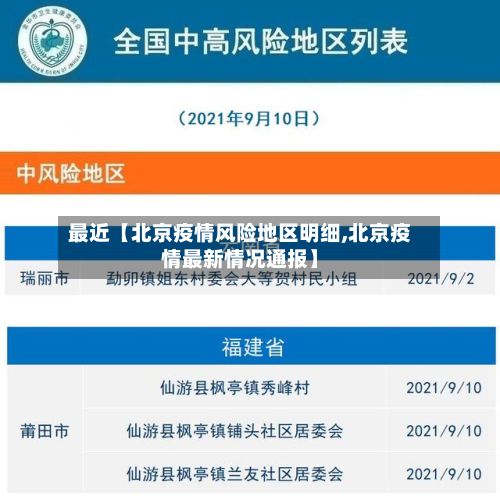 最近【北京疫情风险地区明细,北京疫情最新情况通报】