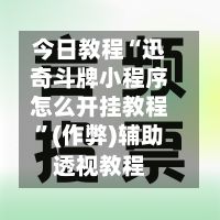 今日教程“迅奇斗牌小程序怎么开挂教程”(作弊)辅助透视教程-第3张图片