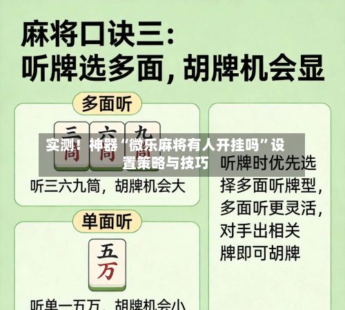 实测！神器“微乐麻将有人开挂吗”设置策略与技巧-第2张图片