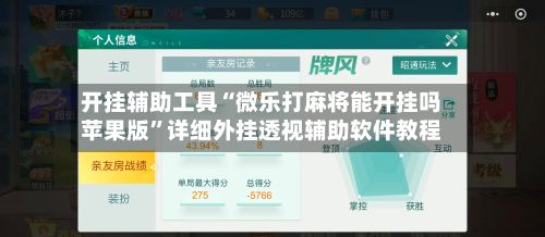开挂辅助工具“微乐打麻将能开挂吗苹果版”详细外挂透视辅助软件教程-第3张图片