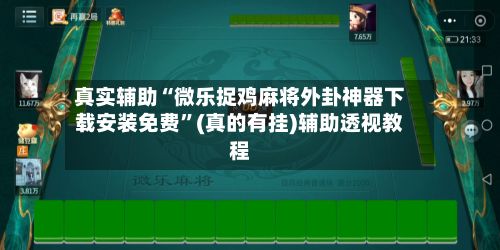 真实辅助“微乐捉鸡麻将外卦神器下载安装免费”(真的有挂)辅助透视教程