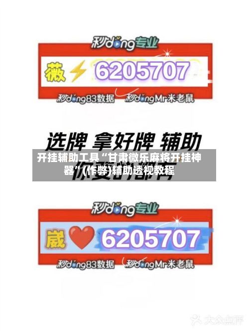 开挂辅助工具“甘肃微乐麻将开挂神器”(作弊)辅助透视教程-第2张图片