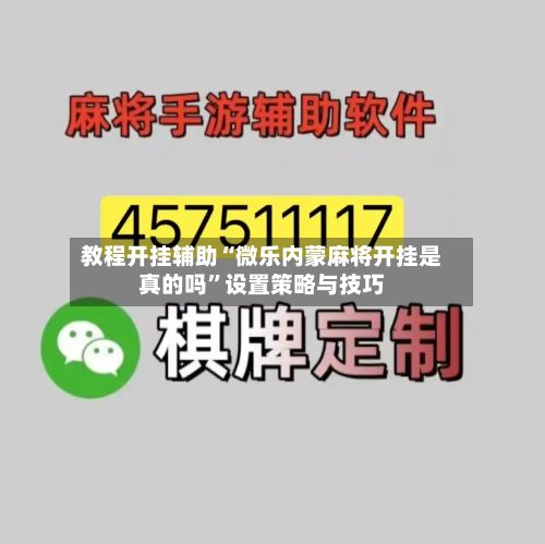 教程开挂辅助“微乐内蒙麻将开挂是真的吗”设置策略与技巧-第2张图片