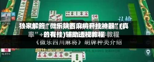 独家解答“微乐陕西麻将开挂神器”(真的有挂)辅助透视教程