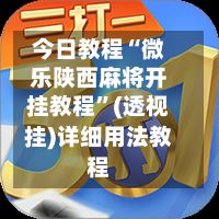 今日教程“微乐陕西麻将开挂教程”(透视挂)详细用法教程