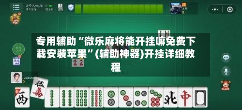专用辅助“微乐麻将能开挂嘛免费下载安装苹果”(辅助神器)开挂详细教程-第3张图片