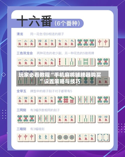 玩家必看教程“手机麻将辅牌器购买”设置策略与技巧-第2张图片