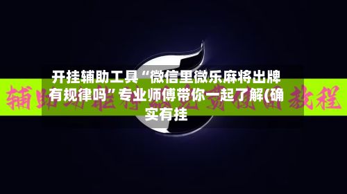 开挂辅助工具“微信里微乐麻将出牌有规律吗”专业师傅带你一起了解(确实有挂-第2张图片
