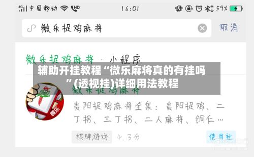 辅助开挂教程“微乐麻将真的有挂吗”(透视挂)详细用法教程-第3张图片