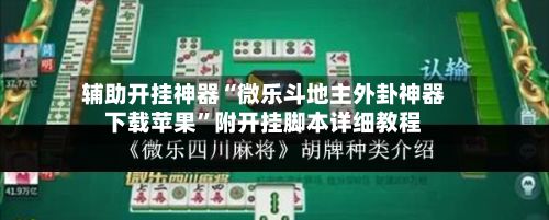 辅助开挂神器“微乐斗地主外卦神器下载苹果”附开挂脚本详细教程-第3张图片
