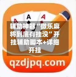 辅助神器“微乐麻将到底有挂没”开挂辅助脚本+详细开挂-第2张图片